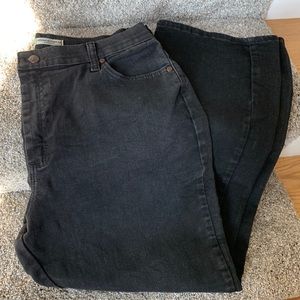 Lee Black Relaxed Straight Leg Jeans Size 16 Short